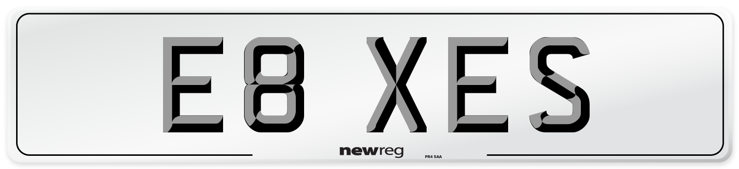 E8 XES Number Plate from New Reg